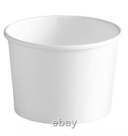 (1000 Case) 12 oz. White Disposable Round Ice Cream Frozen Yogurt Large Cup BULK