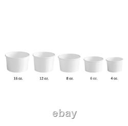 (1000 Case) 12 oz. White Disposable Round Ice Cream Frozen Yogurt Large Cup BULK
