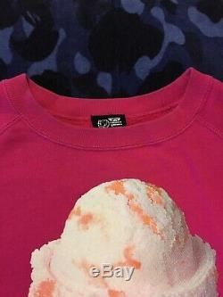 100% Authentic BBC Ice Cream Cone Crewneck Size Large Bape Bathing Ape OG Pink