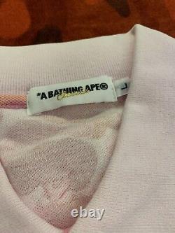 100% Authentic Bape A Bathing Ape Pink Fire Camo Polo Shirt Size Large Ice Cream