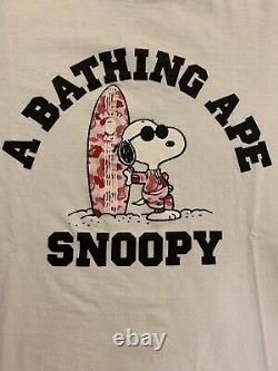 100% Authentic Bape A Bathing Ape Snoopy Peanuts Shirt Size Large BBC Ice Cream