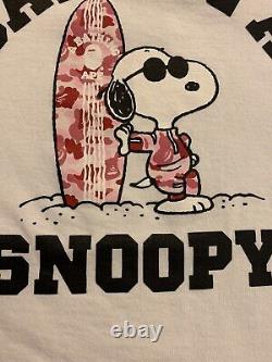 100% Authentic Bape A Bathing Ape Snoopy Peanuts Shirt Size Large BBC Ice Cream