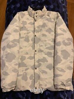 100% Authentic Bape Bathing Ape Black White Reversible Coat BBC Ice Cream Large