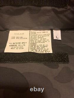 100% Authentic Bape Bathing Ape Black White Reversible Coat BBC Ice Cream Large