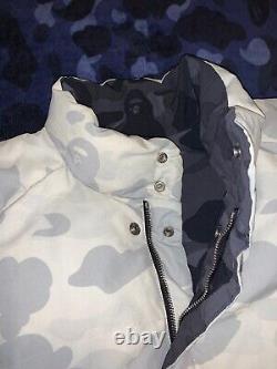 100% Authentic Bape Bathing Ape Black White Reversible Coat BBC Ice Cream Large