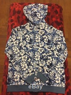 100% Authentic Bape Bathing Ape OG Blue Floral Camo Hoodie BBC Ice Cream Large