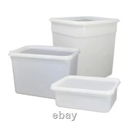 100 x 4L Rectangular Ice Cream Tubs With Lids Kitchen Food Storage Containers