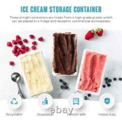 100 x 4L Rectangular Ice Cream Tubs With Lids Kitchen Food Storage Containers