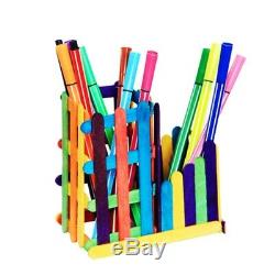 10XColor Wooden Popsicle Stick Ice Cream Bar Large Craft Bar 6 Colors 500 L1I7