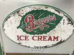 1950s Vintage Breyers Ice Cream Flavors Curved Metal Sign Large & 27x11