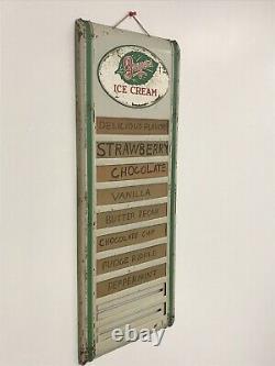 1950s Vintage Breyers Ice Cream Flavors Curved Metal Sign Large & 27x11
