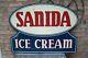 1952 Large Sanida Ice Cream Sign, Double Sided Painted Medal