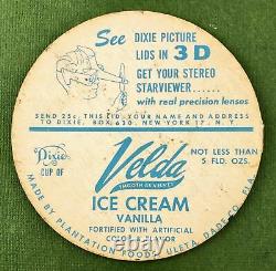 1954 Dixie LID Gene Woodling Left Without Tab Velda Ice Cream 3 3/16 Large