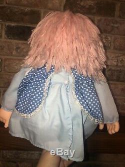 1980 Vintage 24 Large Girl Ice Cream Doll- Excellent Condition- Pink Hair