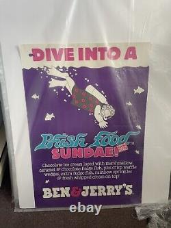 1996 Ben & Jerry's Phish Food Sundae Promo Poster Large RARE Ice Cream