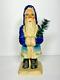 1997 Blue Father Xmas Banquet Ice Cream Mould, Vaillancourt Folk Art #9738