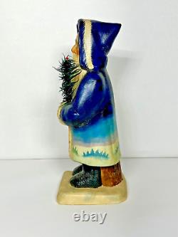 1997 Blue Father Xmas Banquet Ice Cream Mould, Vaillancourt Folk Art #9738
