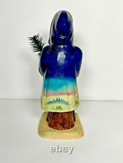 1997 Blue Father Xmas Banquet Ice Cream Mould, Vaillancourt Folk Art #9738