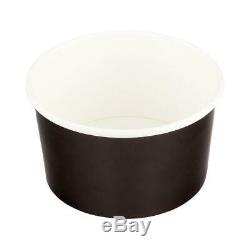 200-CT Disposable Black 12-OZ Ice Cream Cups Coppetta Extra Large Hot and