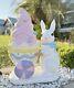 24''Easter Bunny WithTrolley Shaped Eggshell Filled WithLED Ice Cream Outdoor/Indoor