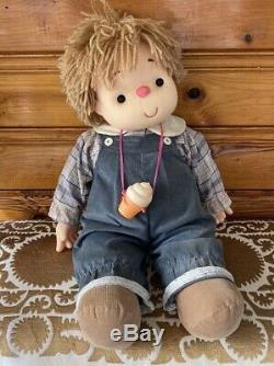 29 Vintage 80s Ice Cream Doll with Cone Necklace Large J Shin Co Hong Kong boy