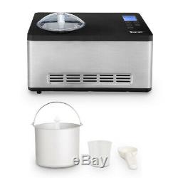 2.1 Quart Ice Cream Maker with LCD Timer Touchpad Control Large Capacity Silver