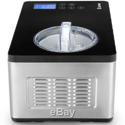 2.1 Quart Ice Cream Maker with LCD Timer Touchpad Control Large Capacity Silver