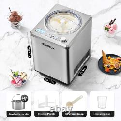 2.64 Quart Ice Cream Maker with Built-in Compressor, Fully Automatic Ice Crea