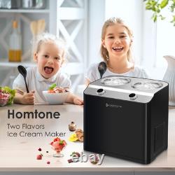 2 Flavor Ice Cream Maker, Automatic Compressor Ice Cream Maker Machine with 2