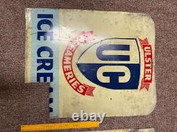 2 large rare Ulster Creameries Ice cream signs- double sided- Tin not enamel