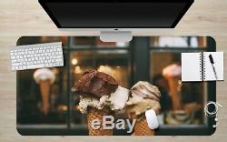 3D Ice Cream Cone 5 Non-slip Office Desk Mouse Mat Large Keyboard Pad Mat Game