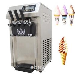 3 Flavor Automatic Soft Ice Cream Machine Pre-cooling ice cream maker 3.6L Tank