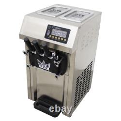 3 Flavor Automatic Soft Ice Cream Machine Pre-cooling ice cream maker 3.6L Tank