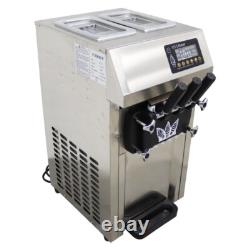 3 Flavor Automatic Soft Ice Cream Machine Pre-cooling ice cream maker 3.6L Tank