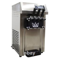 3 Flavor Automatic Soft Ice Cream Machine Pre-cooling ice cream maker 3.6L Tank