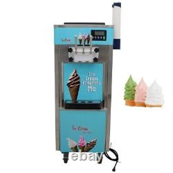 3 Flavor Soft Ice Cream Maker 110V Movable Large Capacity Hardness Adjustable