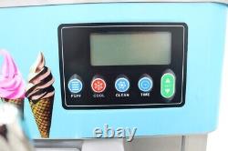 3 Flavor Soft Ice Cream Maker 110V Movable Large Capacity Hardness Adjustable