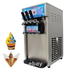 3 Flavors Soft Serve Ice Cream Machine Ice Cream Maker 110V 16-18L/H 2 4.5L Tank