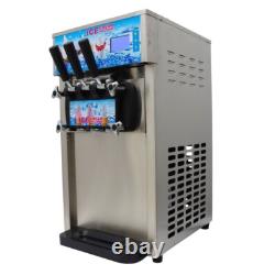 3 Flavors Soft Serve Ice Cream Machine Ice Cream Maker 110V 16-18L/H 2 4.5L Tank