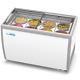 49 Inch Commercial Ice Cream Dipping Cabinet Display Case, 8 Large Displayed Tub