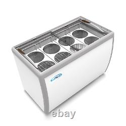 49 Inch Commercial Ice Cream Dipping Cabinet Display Case, 8 Large Displayed Tub