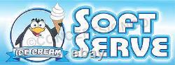 4'X10' SOFT SERVE ICE CREAM BANNER Outdoor Signs XL Fair Concessions Stand Cones