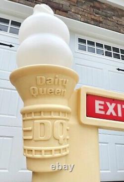 55 Vintage DAIRY QUEEN ICE CREAM CONE SIGN Lighted Exit RARE Large RESTAURANT