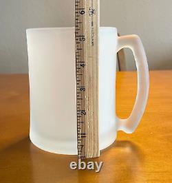 7 Large Frosted Glass Mugs 24 oz (3 Cups) Ice Cream Sodas 5.25H x 4D