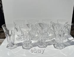 8 Cut Glass Large Footed Glasses French Bohemian Bloody Mary Ice Cream 6.5 H