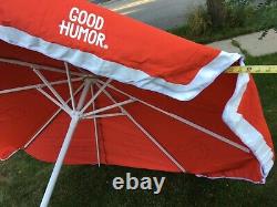 8 Large Beach Umbrella Good Humor Ice Cream Vintage Vendor Cart Patio Sun Shade