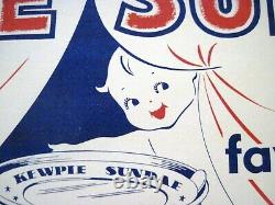 940-50's Large Vintage Ad Print for Hendles Ice Cream with Kewpie Sundae