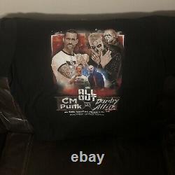 AEW CM Punk/Darby I WAS THERE Size LARGE Event Shirt 9/5/21 + Ice Cream Wrapper