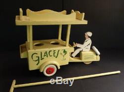 All Original Large MOTORCYCLE With Ice Cream Cart 161/2 France 1950