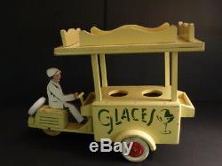 All Original Large MOTORCYCLE With Ice Cream Cart 161/2 France 1950
